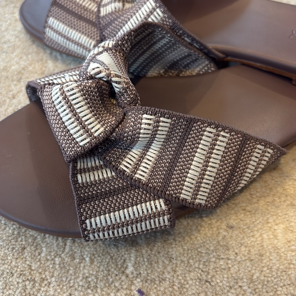 Rothy's The Knot Sandal Twist Slide Taupe Retired - Picture 6 of 8